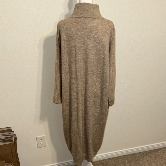 Anthropologie Saturday Sunday Soft Knit Cocoon Oversized Tan Maxi Dress Size S - Picture 6 of 9